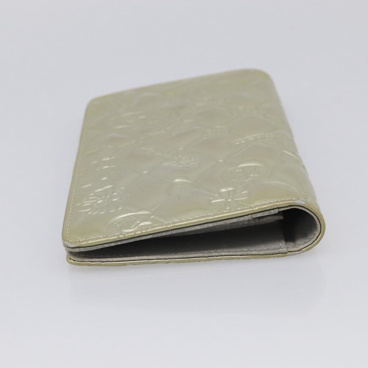 CHANEL Icon Line Long Wallet Leather Champagne Gold CC Auth bs38074
