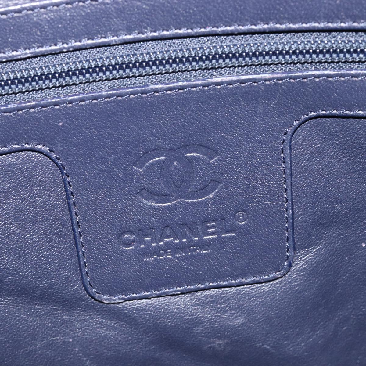 CHANEL Icon Line Cococoon Tote Bag Leather Silver CC Auth bs38077