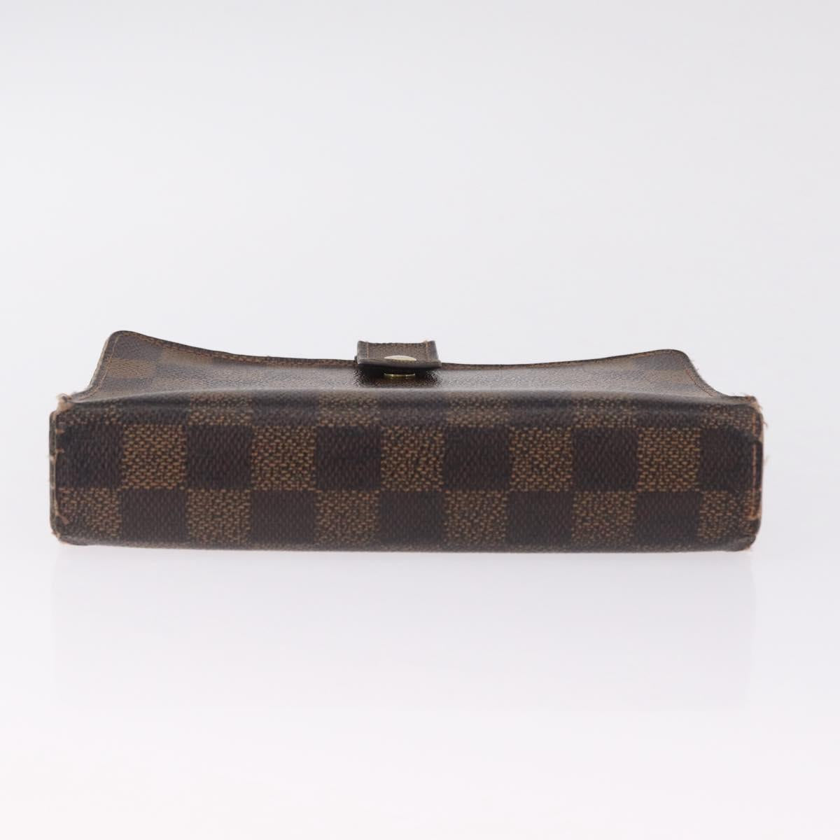 LOUIS VUITTON Damier Ebene Day Planner Cover Leather 2 Set LV Auth bs38083