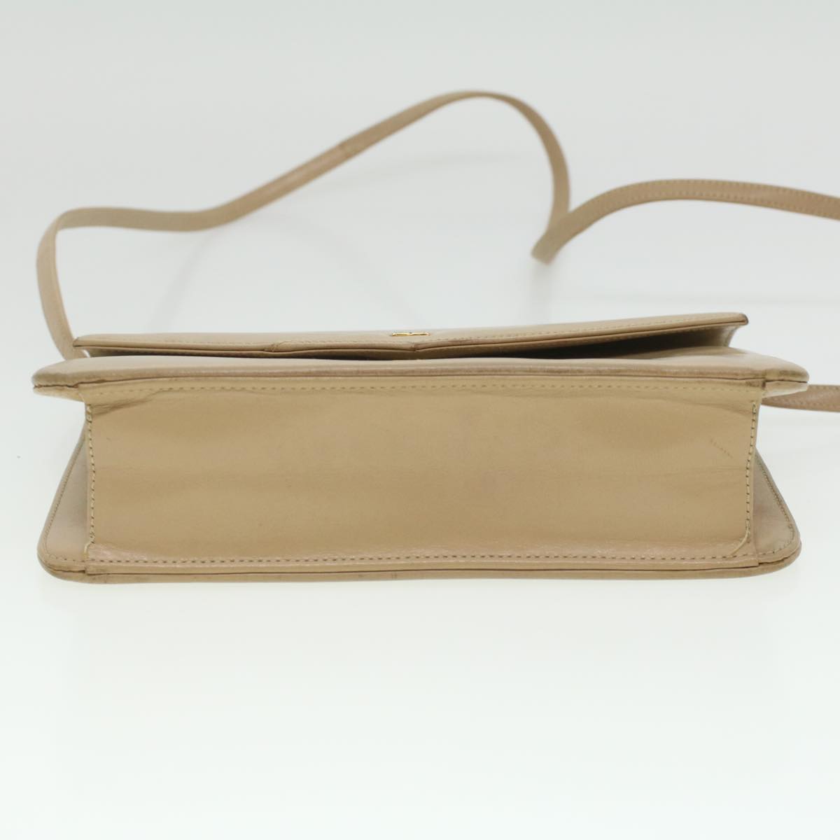 GIVENCHY Shoulder Bag Leather Beige Auth bs4125