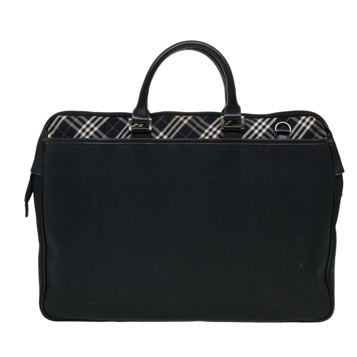 BURBERRY Nova Check Black label Business Bag Nylon Black Blue Auth bs4402