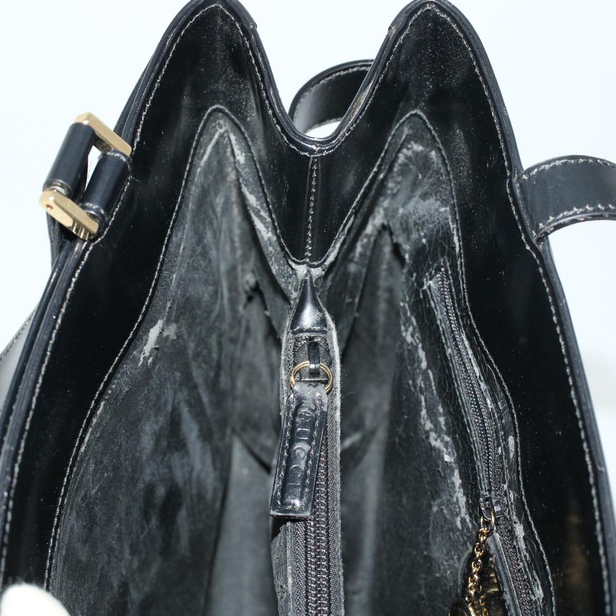 GUCCI Shoulder Bag Leather Black 00221130333 Auth bs5042