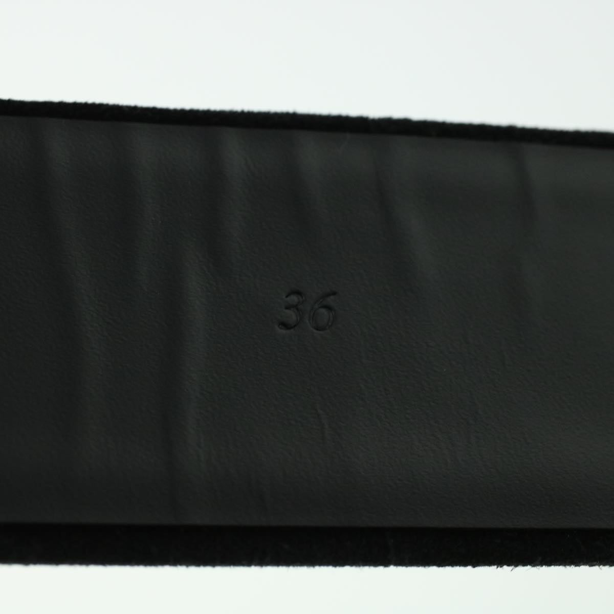 CHANEL Belt Suede 39.4"""" Black CC Auth bs5130