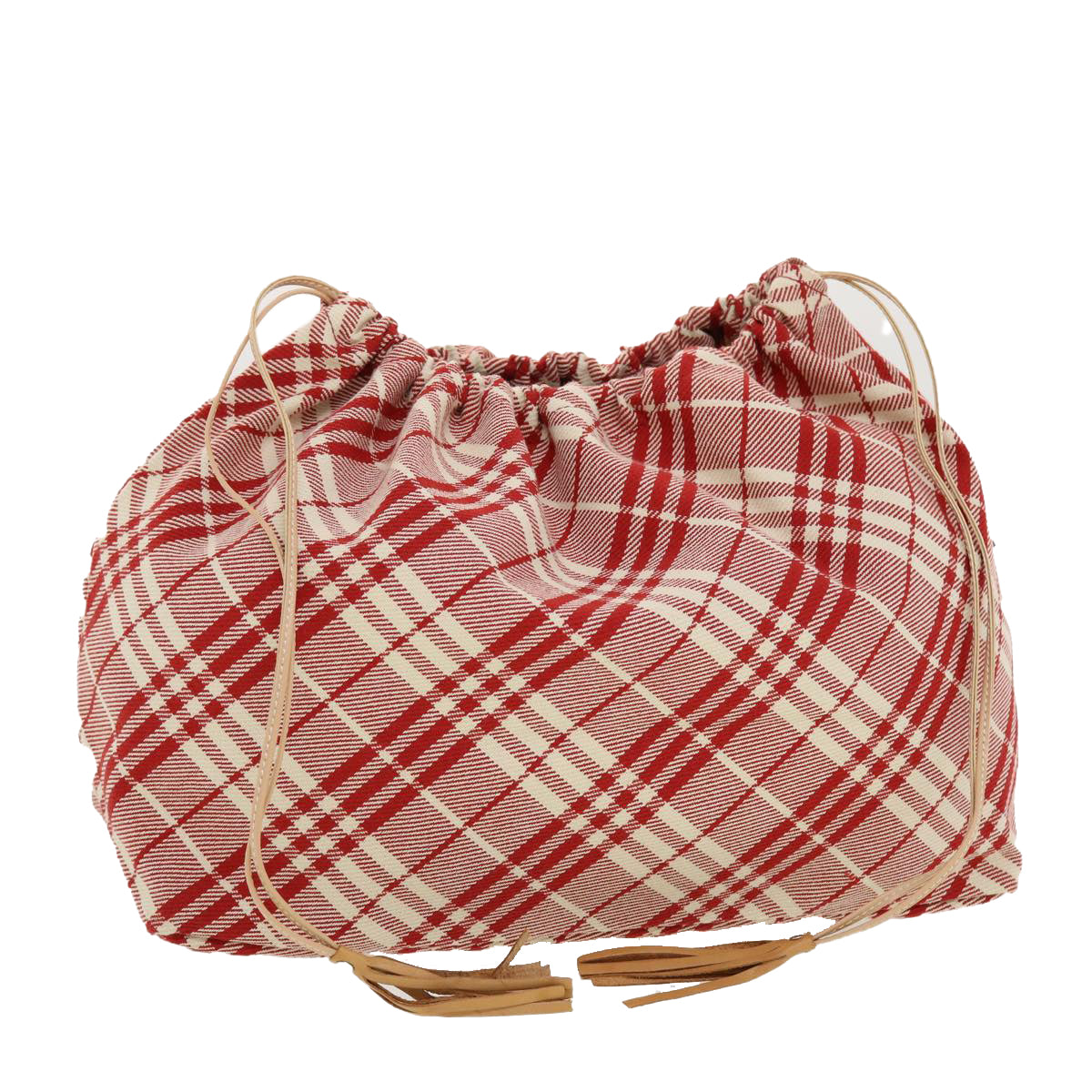 BURBERRY Nova Check Pouch Canvas Red Auth bs5198