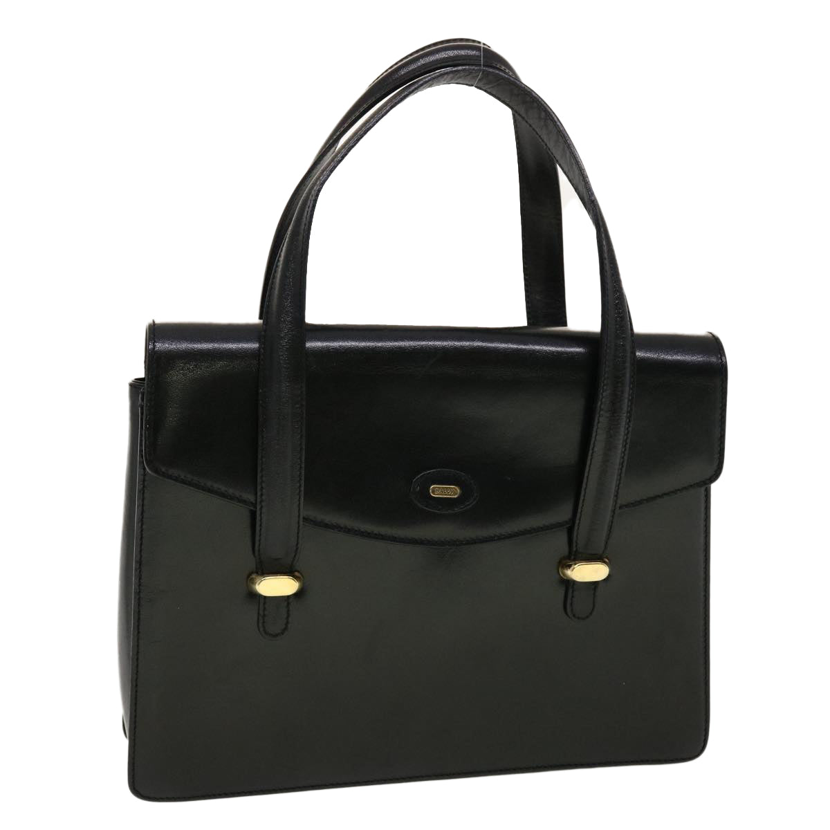 BALLY Shoulder Bag Leather Black Auth bs5200