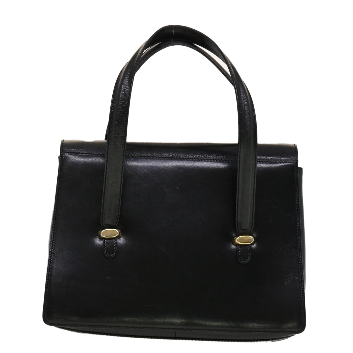 BALLY Shoulder Bag Leather Black Auth bs5200