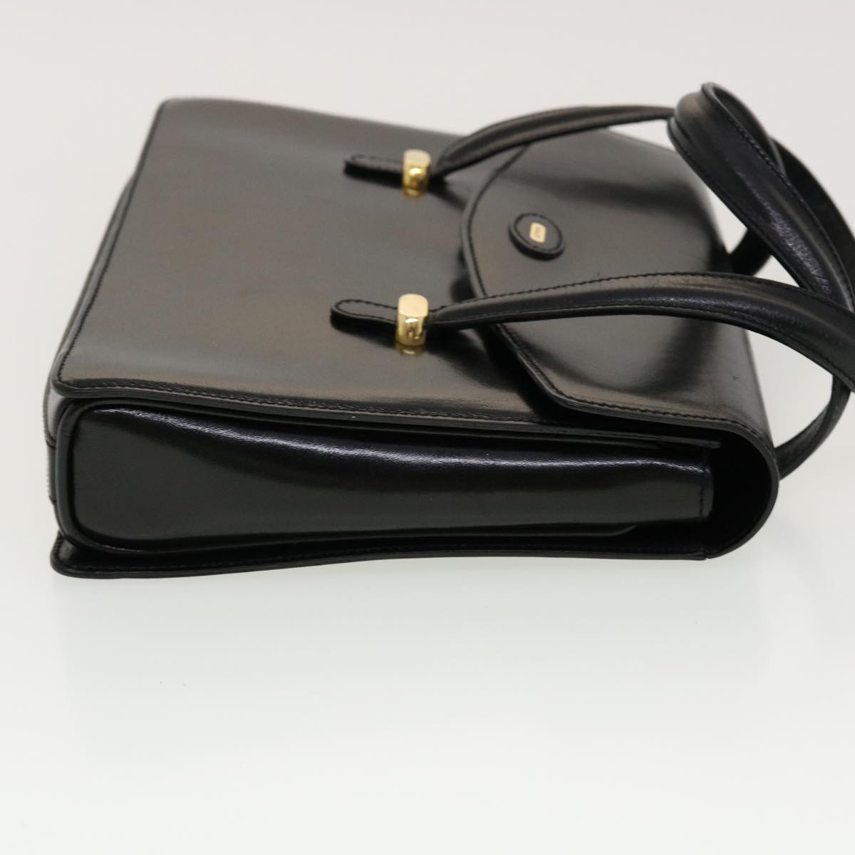 BALLY Shoulder Bag Leather Black Auth bs5200