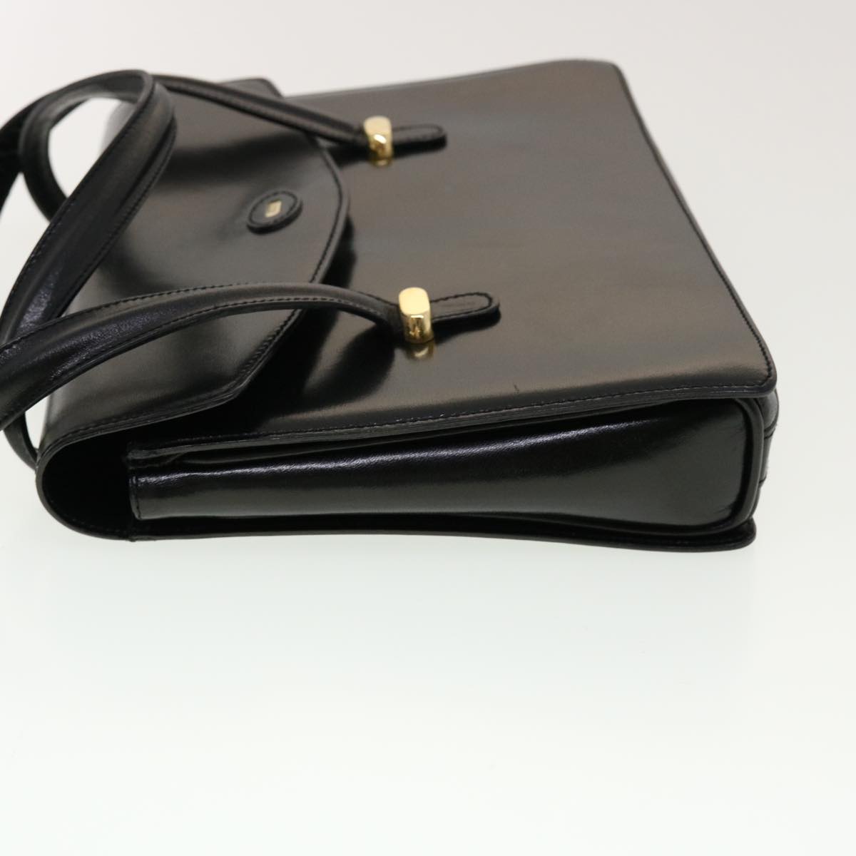 BALLY Shoulder Bag Leather Black Auth bs5200