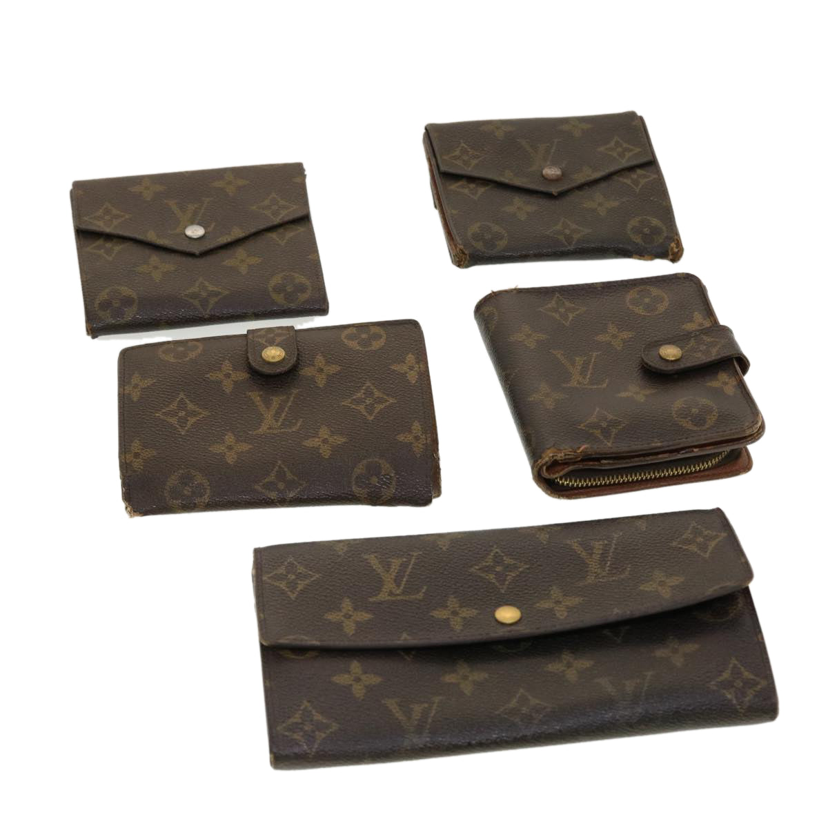 LOUIS VUITTON Monogram Wallet 5Set LV Auth bs5364