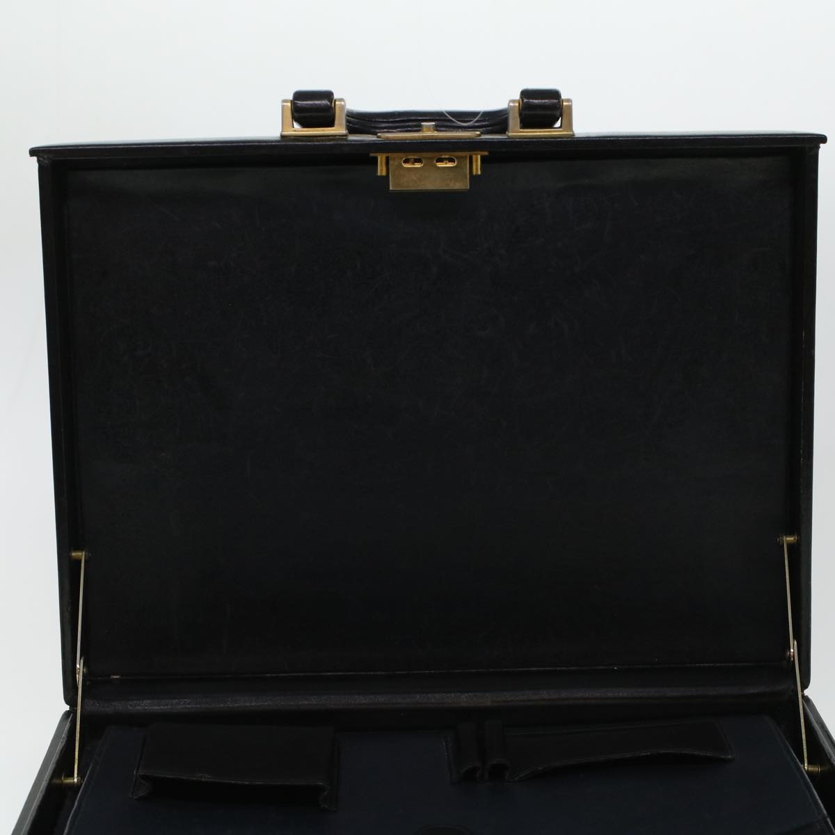 BALLY Business Bag Leather Black Auth bs5470