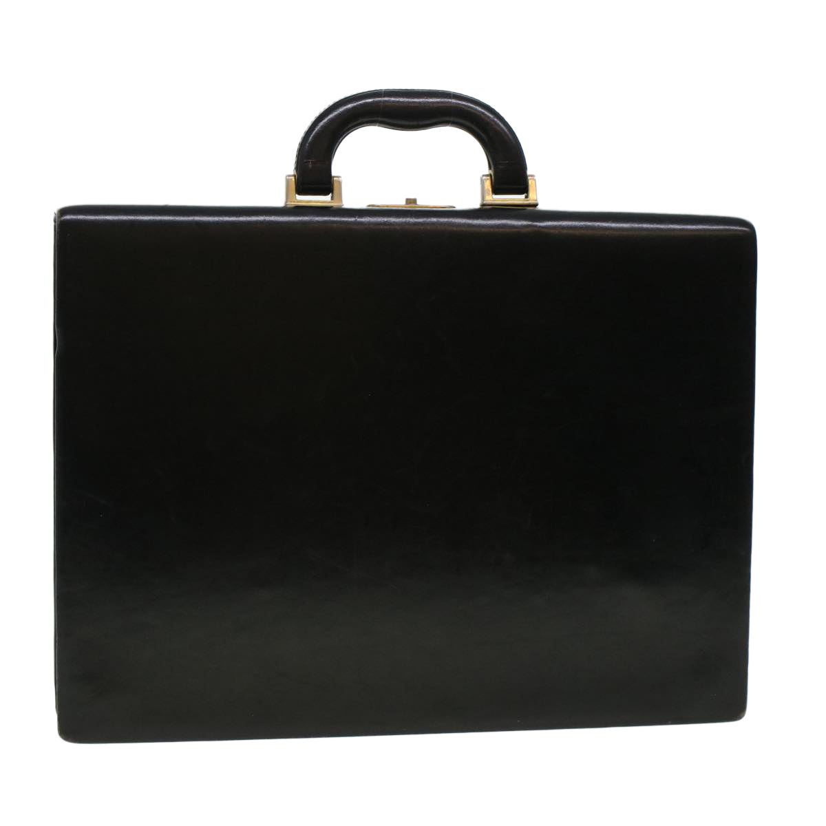 BALLY Business Bag Leather Black Auth bs5470