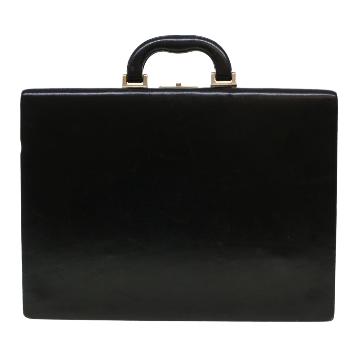 BALLY Business Bag Leather Black Auth bs5470