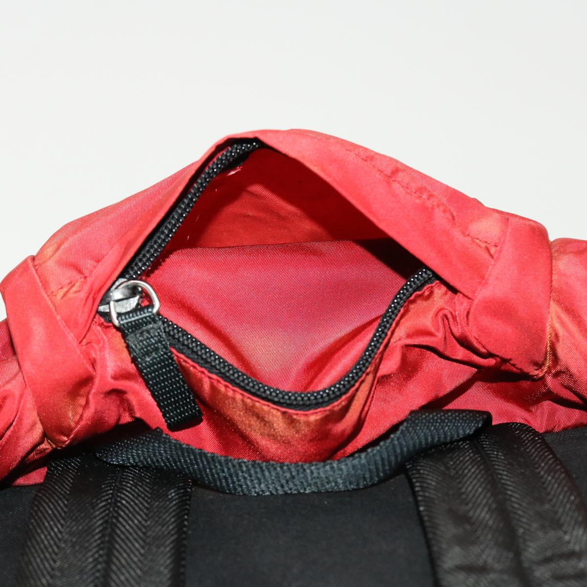 PRADA Backpack Nylon Red Auth bs5480