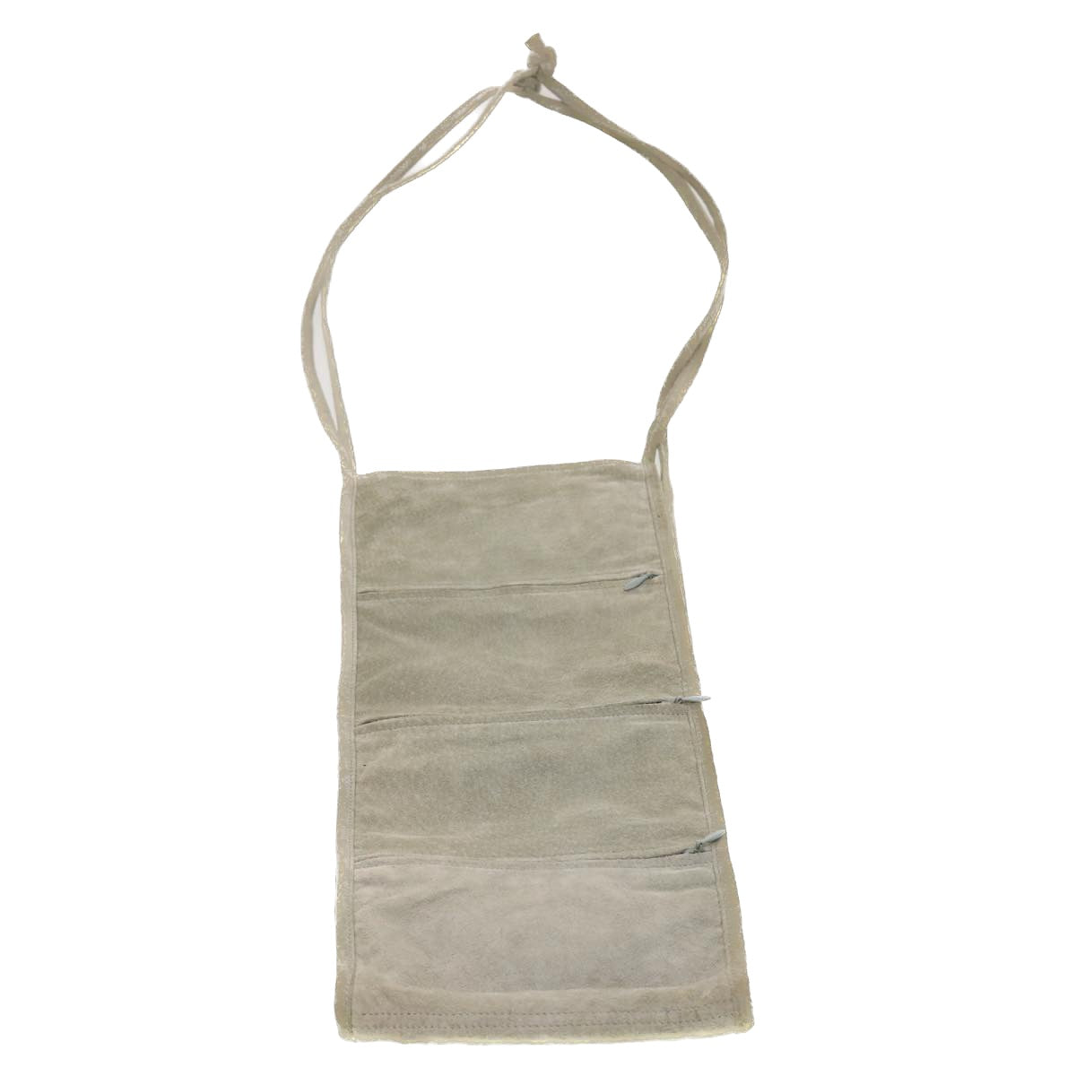 CHANEL Wall Hanging Pouch Suede Gray CC Auth bs5681