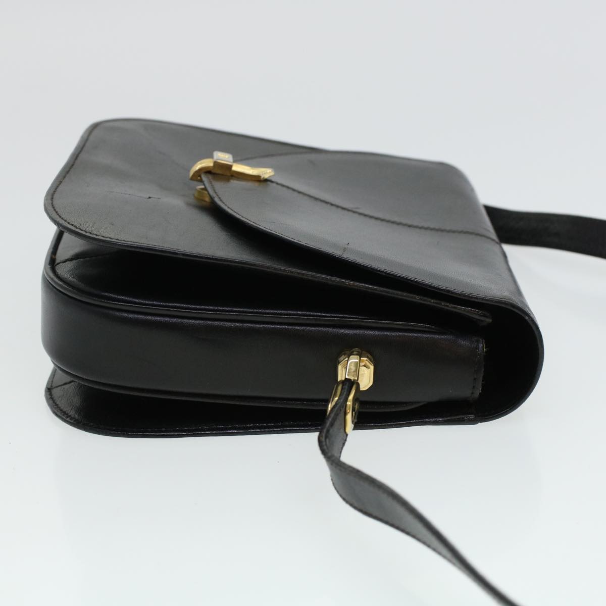 BALLY Shoulder Bag Leather 2Set Black Brown Auth bs5758