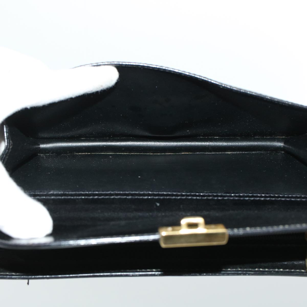 BALLY Shoulder Clutch Bag Leather 2Set Black Auth bs5759