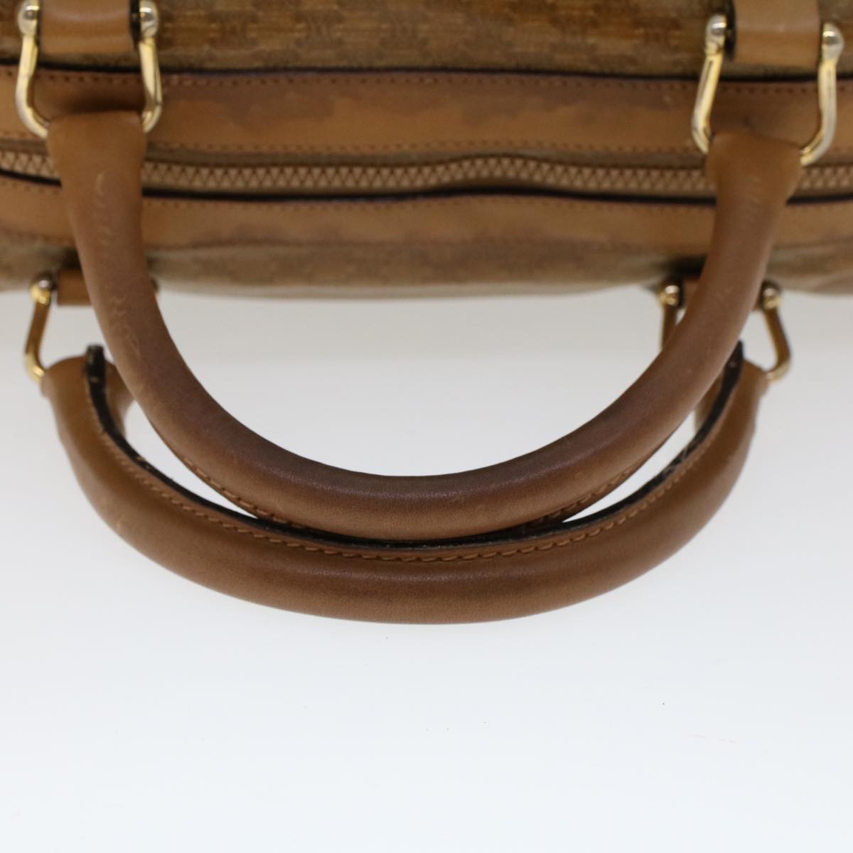 CELINE Macadam Canvas Boston Bag Coated Canvas Brown Auth bs6013