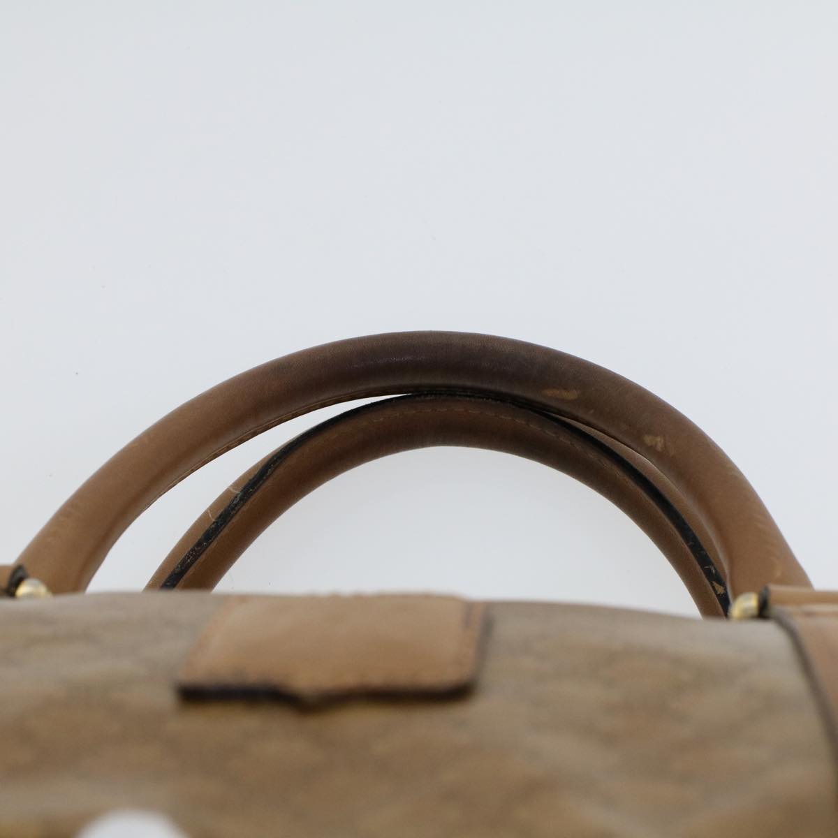 CELINE Macadam Canvas Boston Bag Coated Canvas Brown Auth bs6013