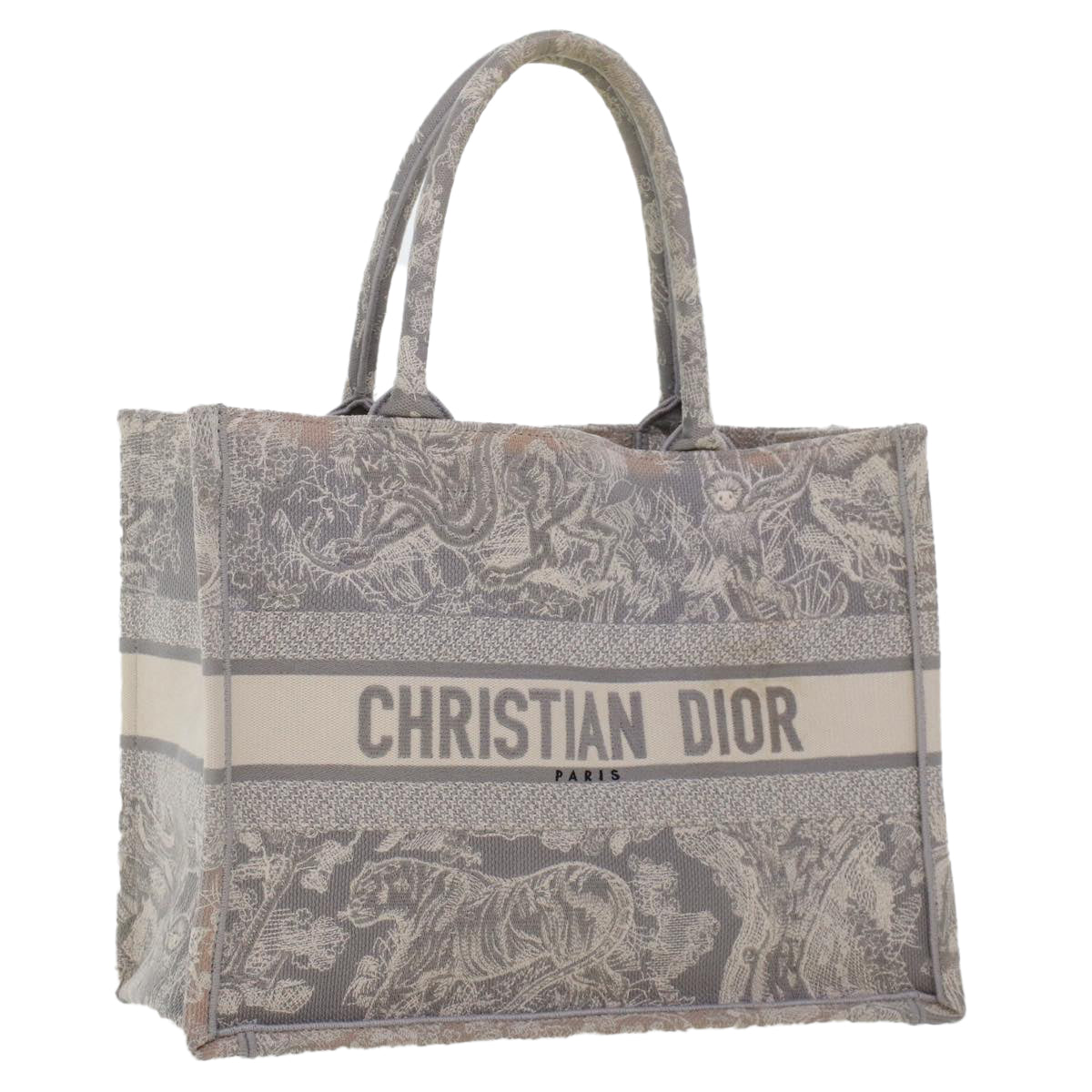 Christian Dior Book Tote Bag Canvas Gray M1286ZTDT_M932 Auth bs6141