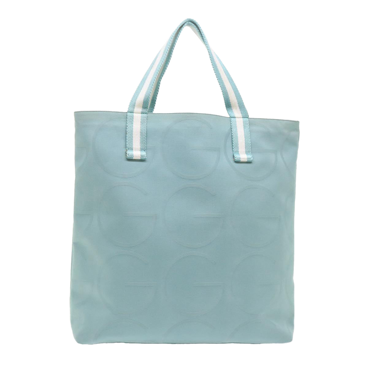 GUCCI Tote Bag Canvas Light Blue 123439 Auth bs6465