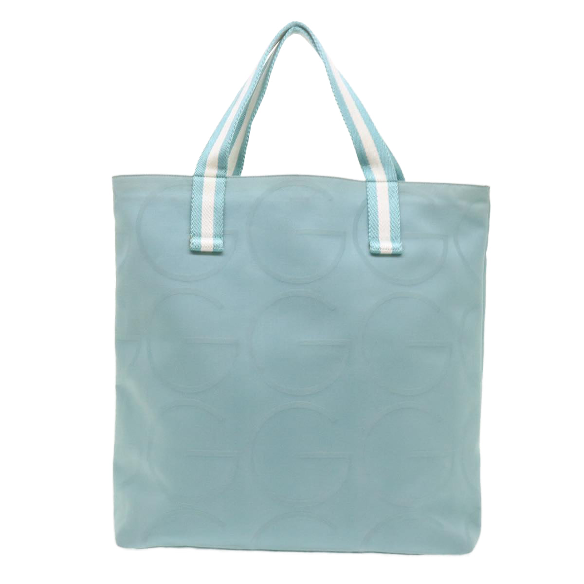 GUCCI Tote Bag Canvas Light Blue 123439 Auth bs6465