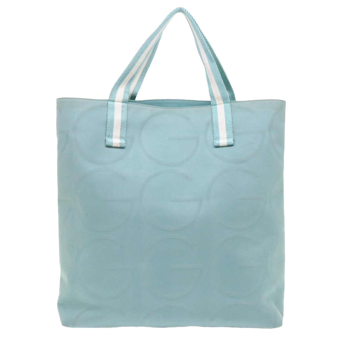 GUCCI Tote Bag Canvas Light Blue 123439 Auth bs6465