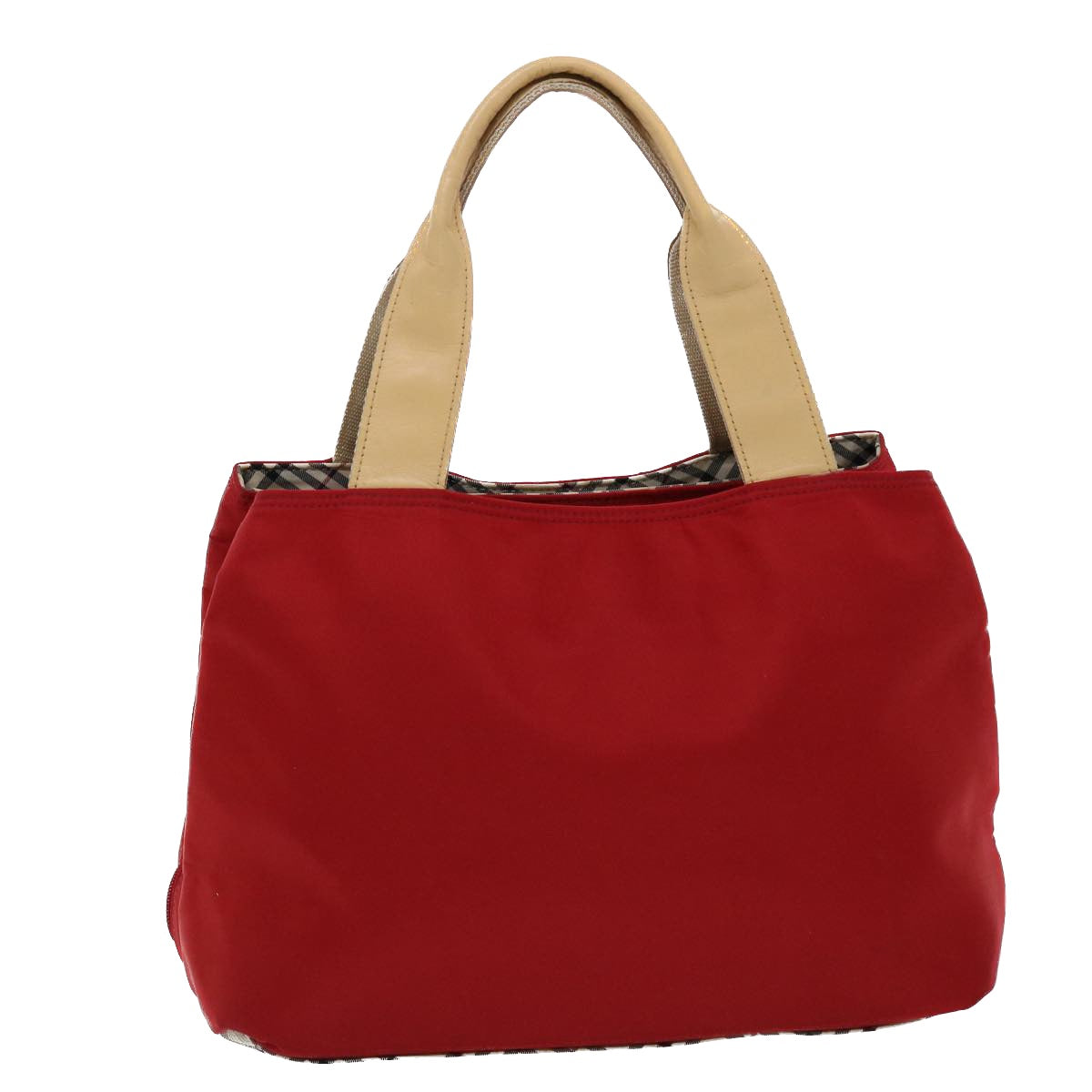 BURBERRY Hand Bag Nylon Red Auth bs6560