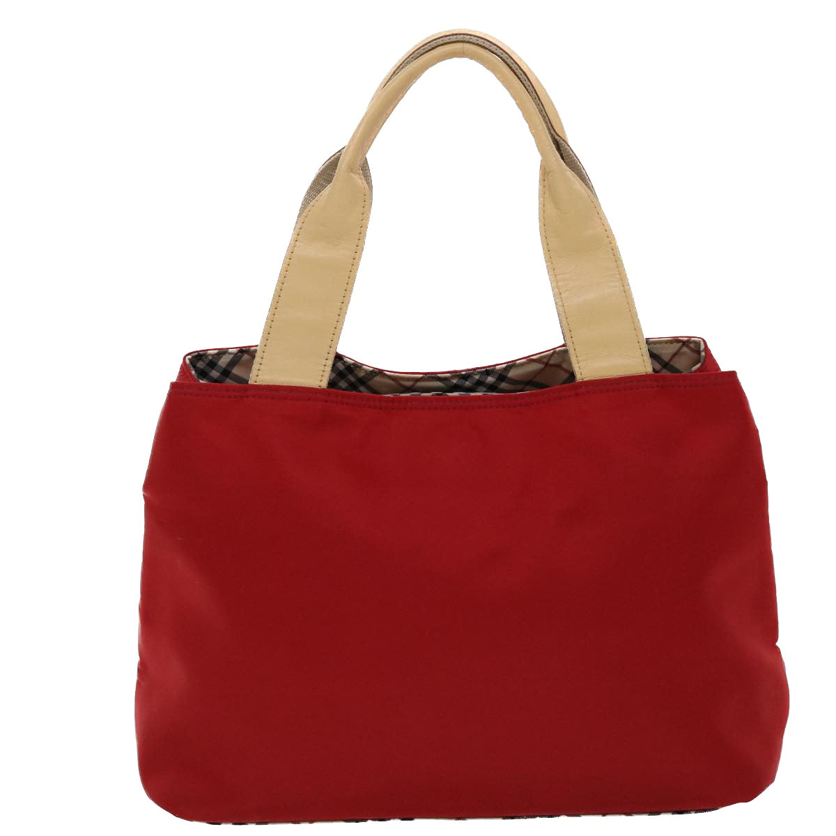 BURBERRY Hand Bag Nylon Red Auth bs6560