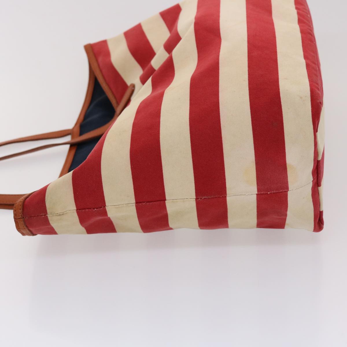 BURBERRY Blue Label Tote Bag Canvas Red White Auth bs6604