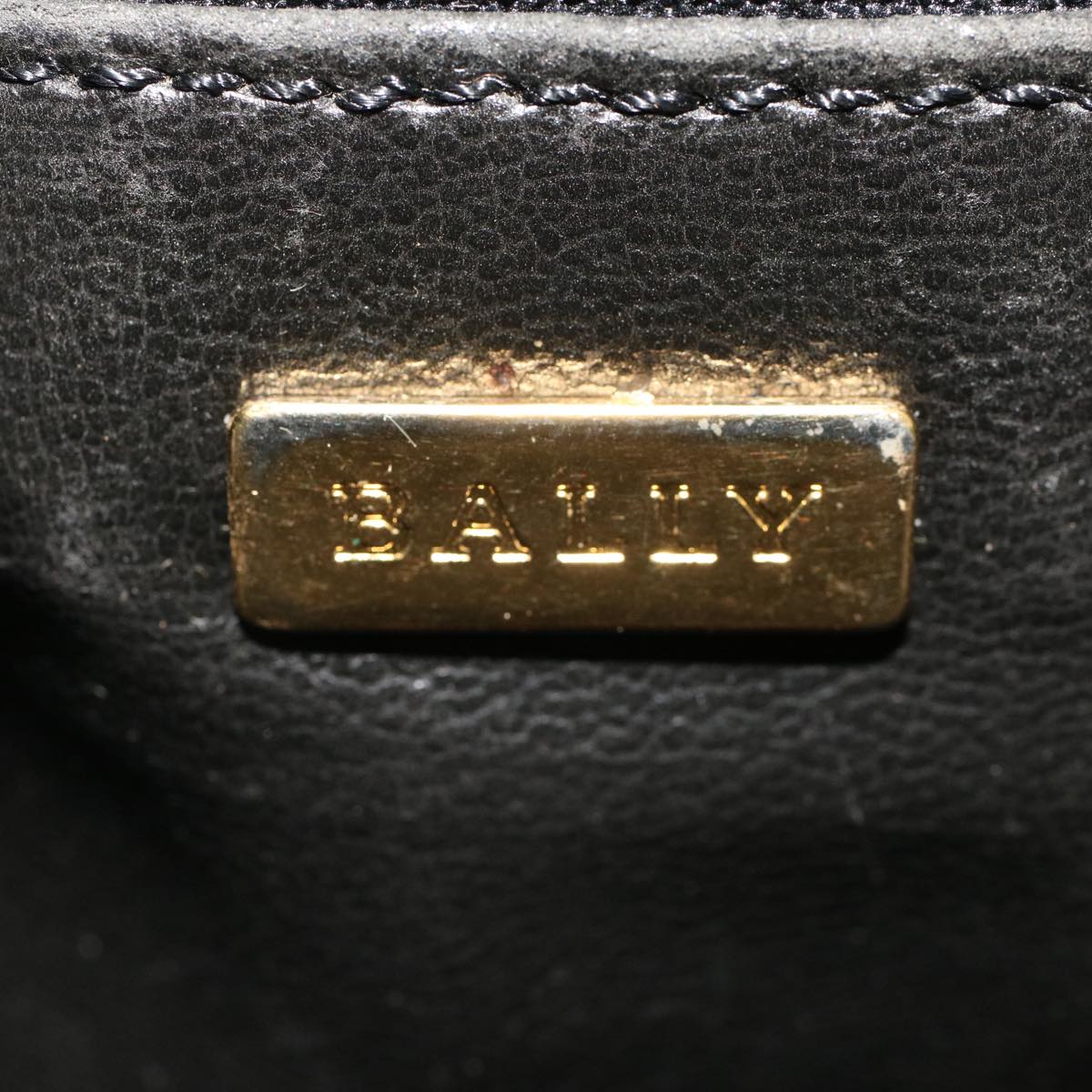 BALLY Shoulder Bag Leather Black Auth bs6692