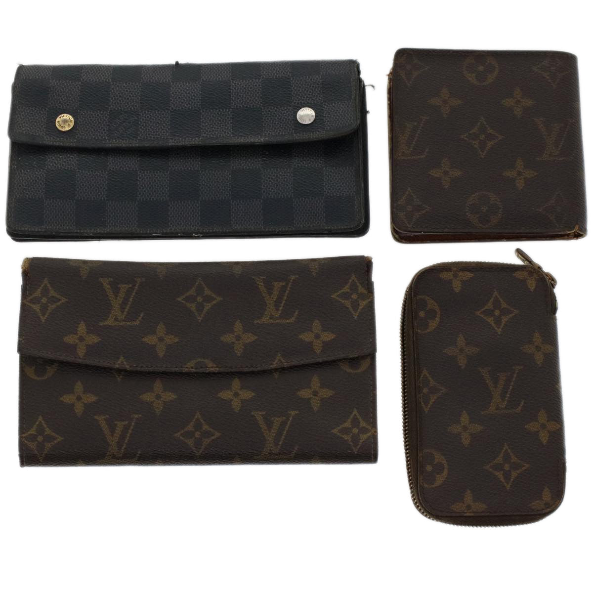 LOUIS VUITTON Monogram Wallet 4Set LV Auth bs6832