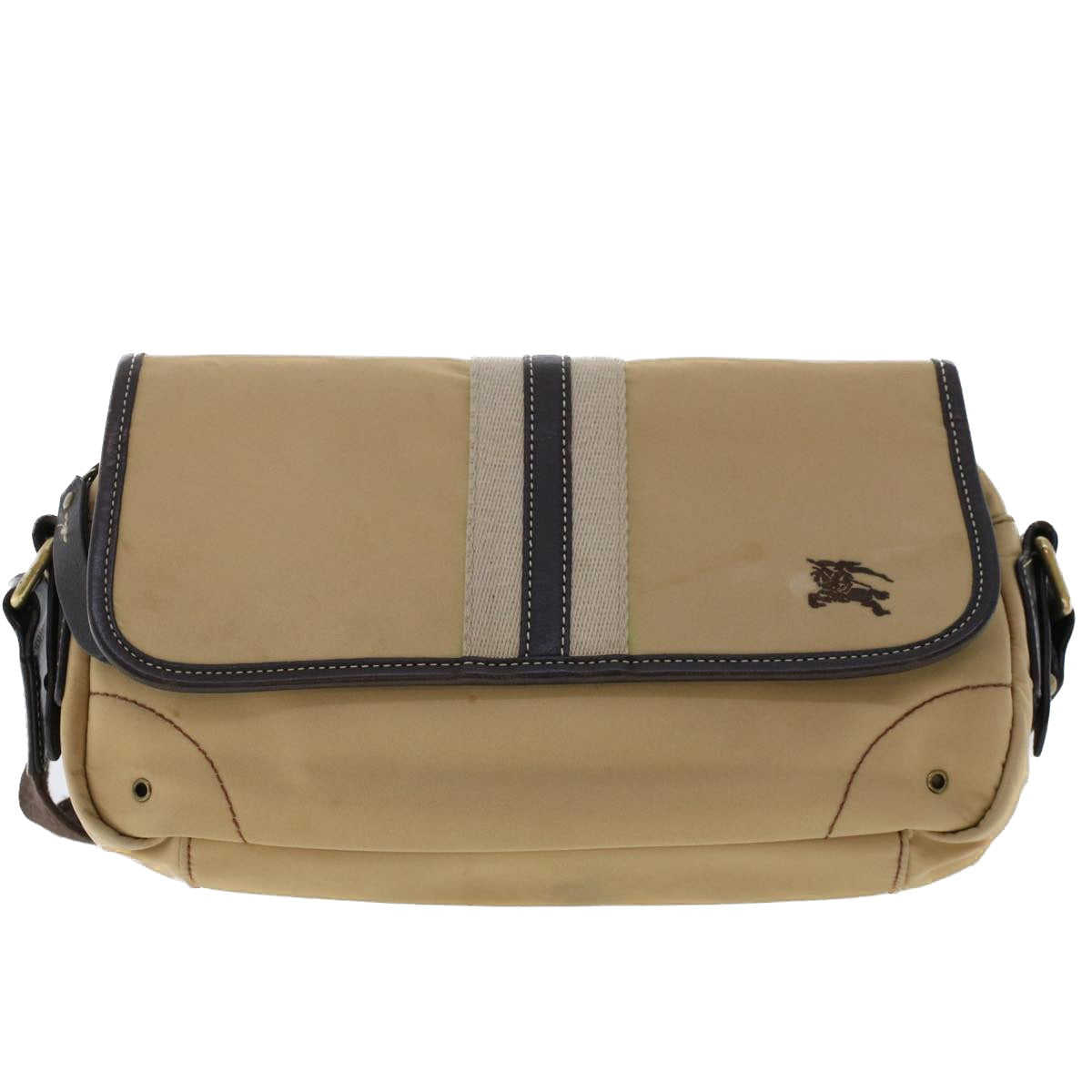 BURBERRY Blue Label Shoulder Bag Nylon Beige Auth bs6877