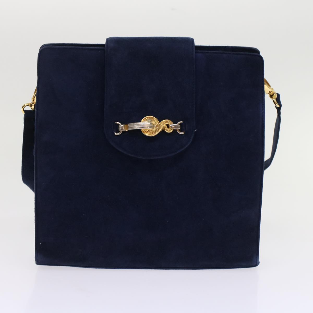 BALLY Boston Bag Shoulder Bag Leather Suede 3Set Blue Navy black Auth bs6964