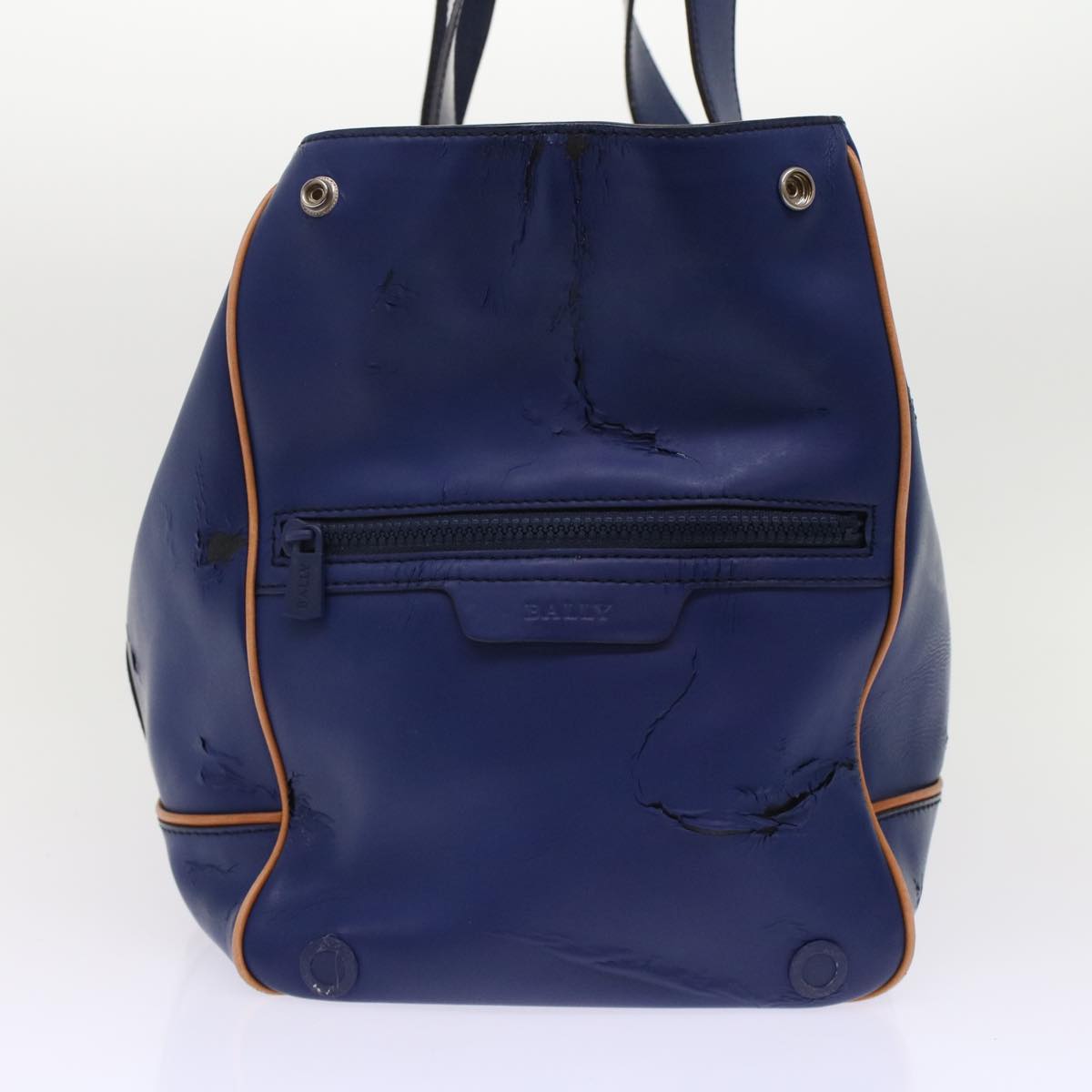 BALLY Boston Bag Shoulder Bag Leather Suede 3Set Blue Navy black Auth bs6964