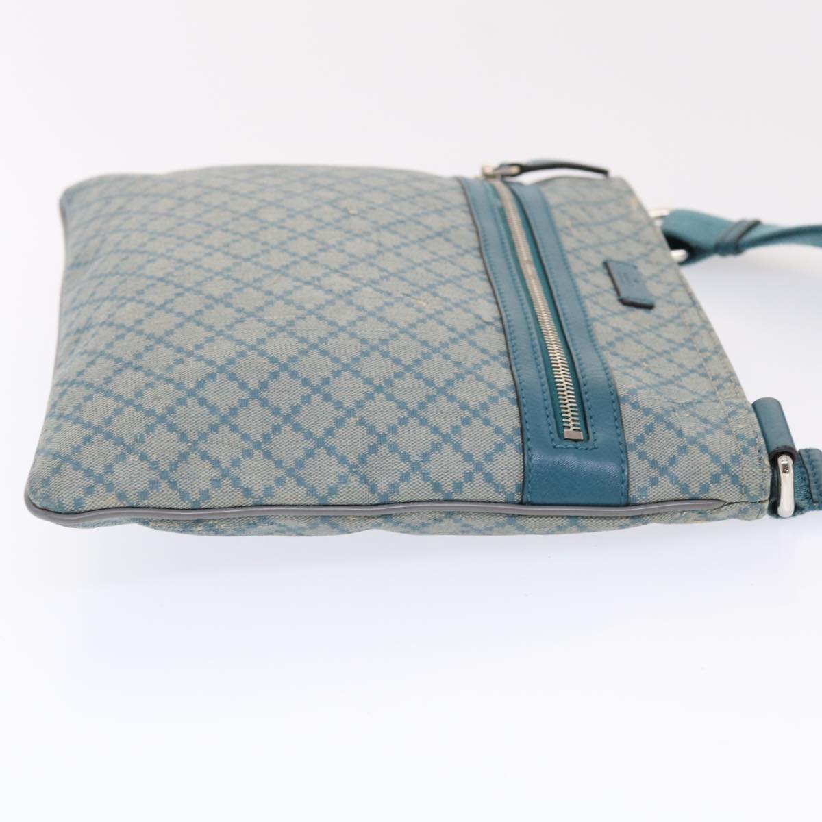 GUCCI Diamante Shoulder Bag PVC Leather Light Blue 295257 Auth bs7152