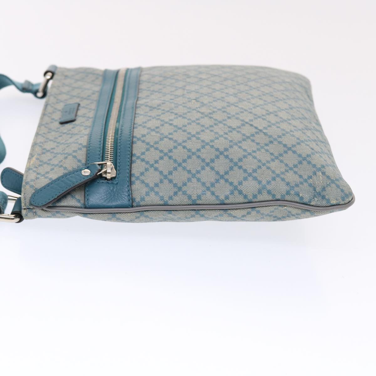 GUCCI Diamante Shoulder Bag PVC Leather Light Blue 295257 Auth bs7152