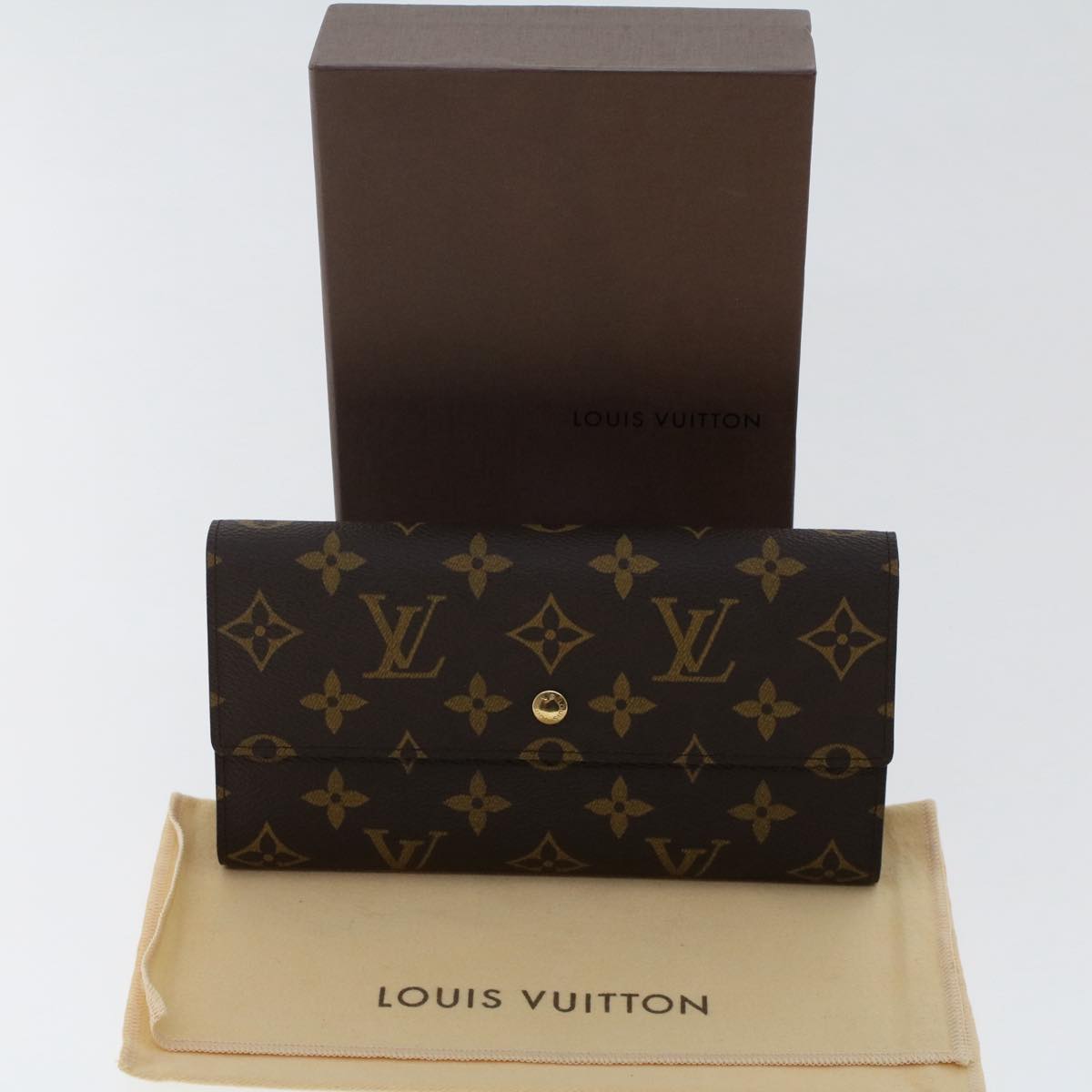 LOUIS VUITTON Monogram Portefeuille International Long Wallet M61217 Auth bs7199