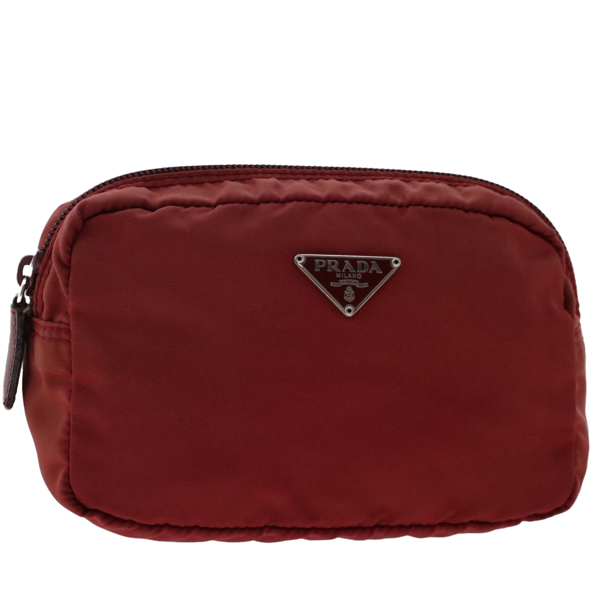 PRADA Pouch Nylon Red Auth bs7252