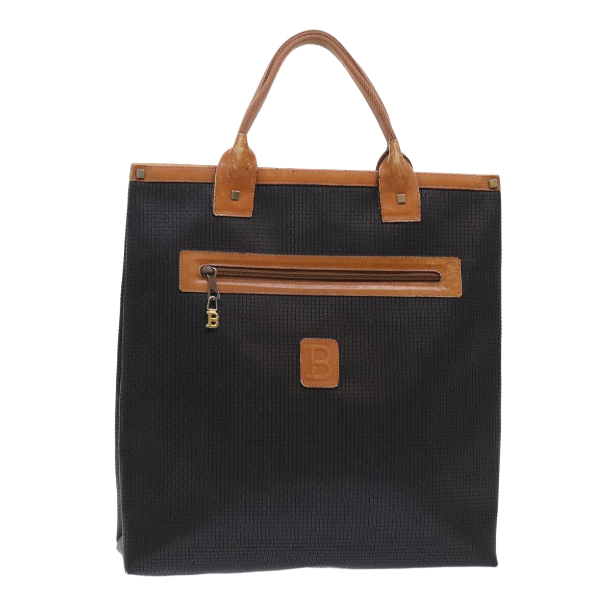 BALLY Tote Bag PVC Leather Brown Auth bs7389