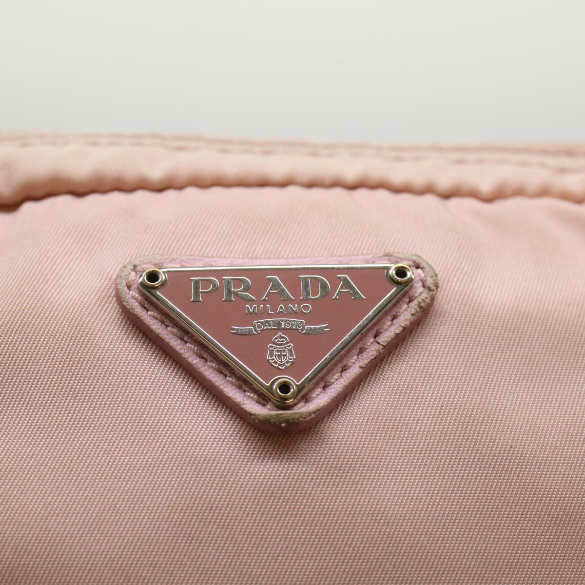 PRADA Pouch Nylon Pink Auth bs7418