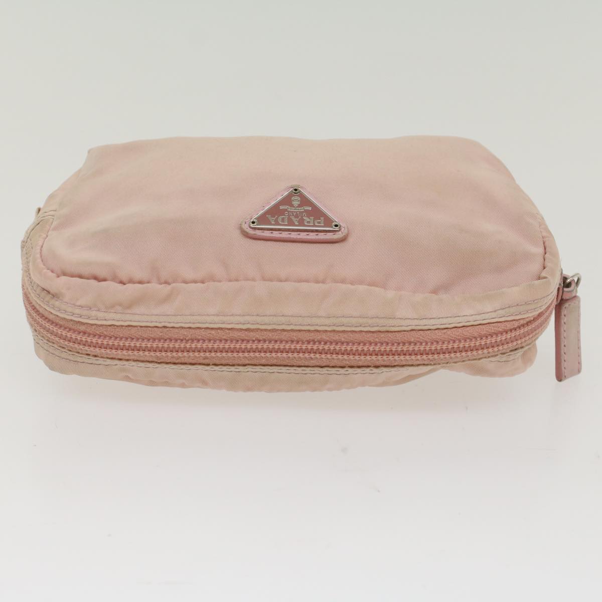 PRADA Pouch Nylon Pink Auth bs7418