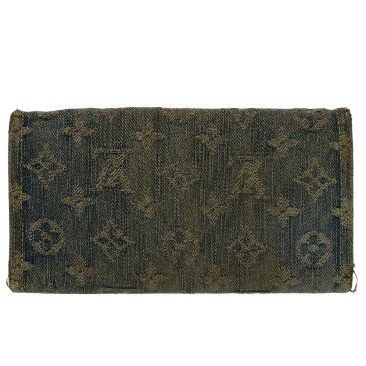 LOUIS VUITTON Monogram Denim Portefeuille Amelia Wallet Blue M95511 Auth bs7449