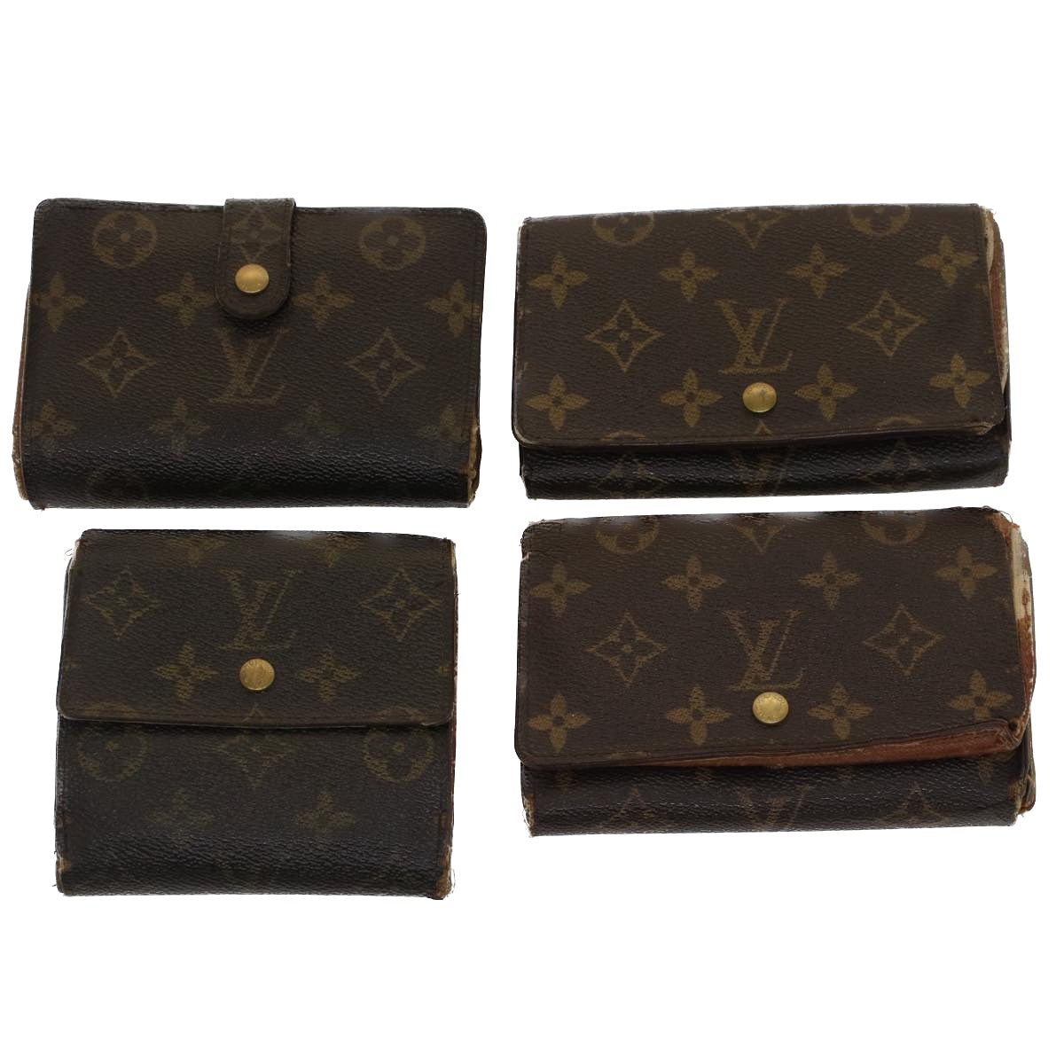 LOUIS VUITTON Monogram Wallet 4Set LV Auth bs7464