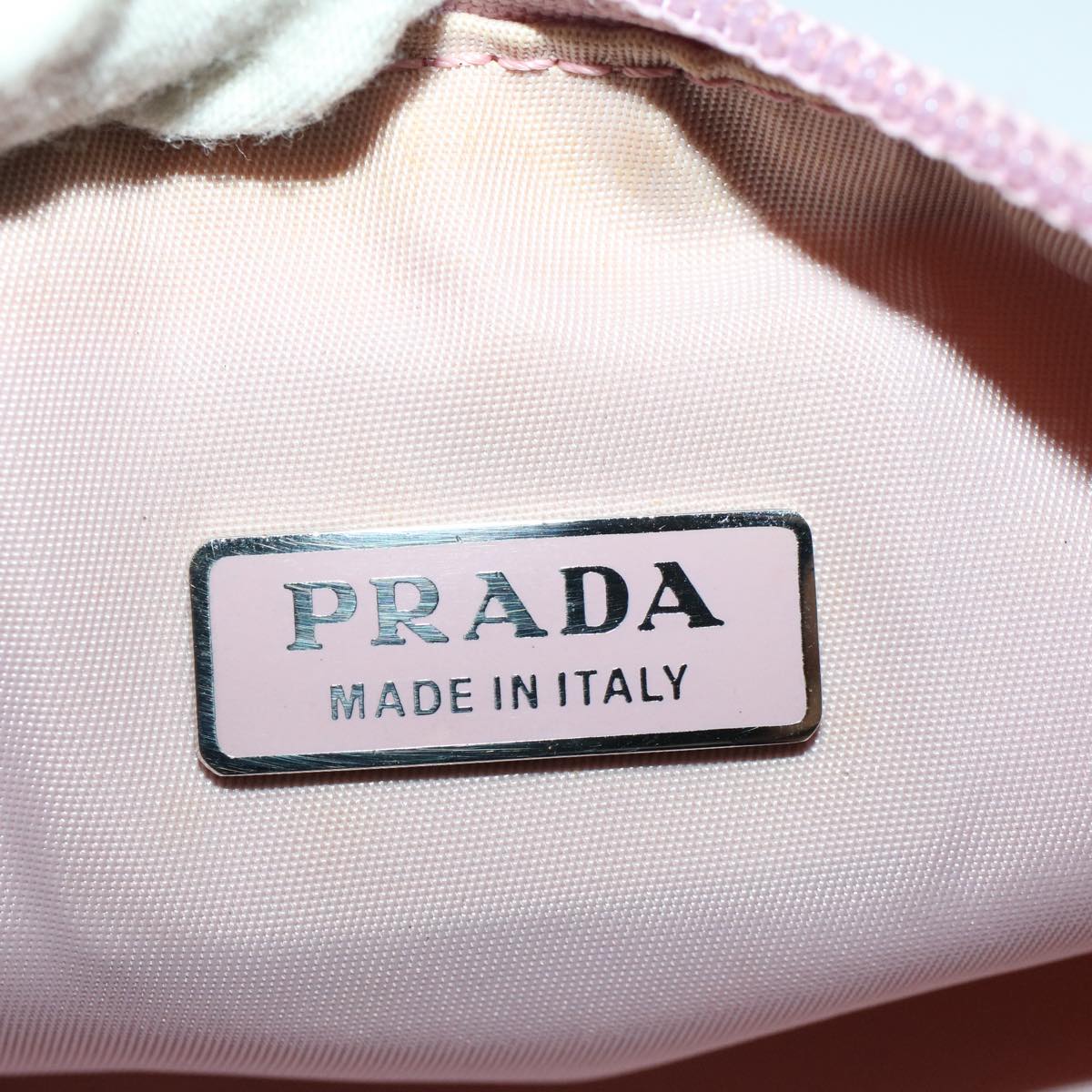 PRADA Accessory Pouch Nylon Pink Auth bs7481