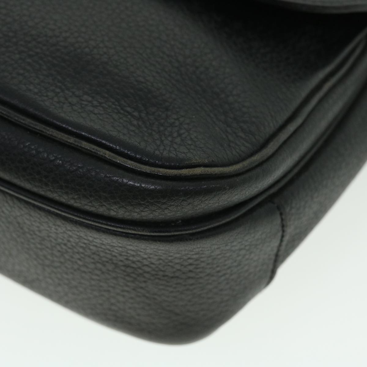 Burberrys Shoulder Bag Leather Black Auth bs7547