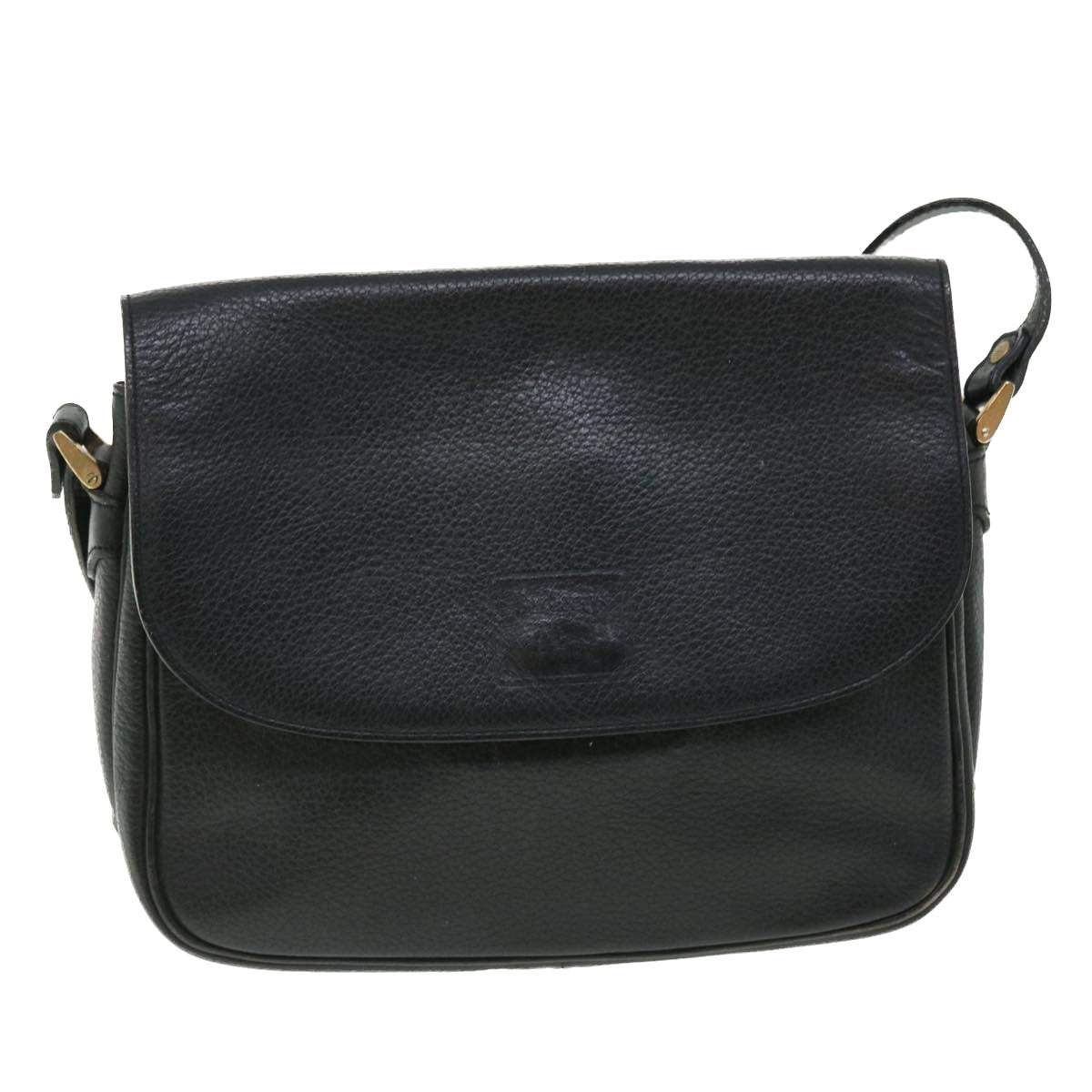 Burberrys Shoulder Bag Leather Black Auth bs7547