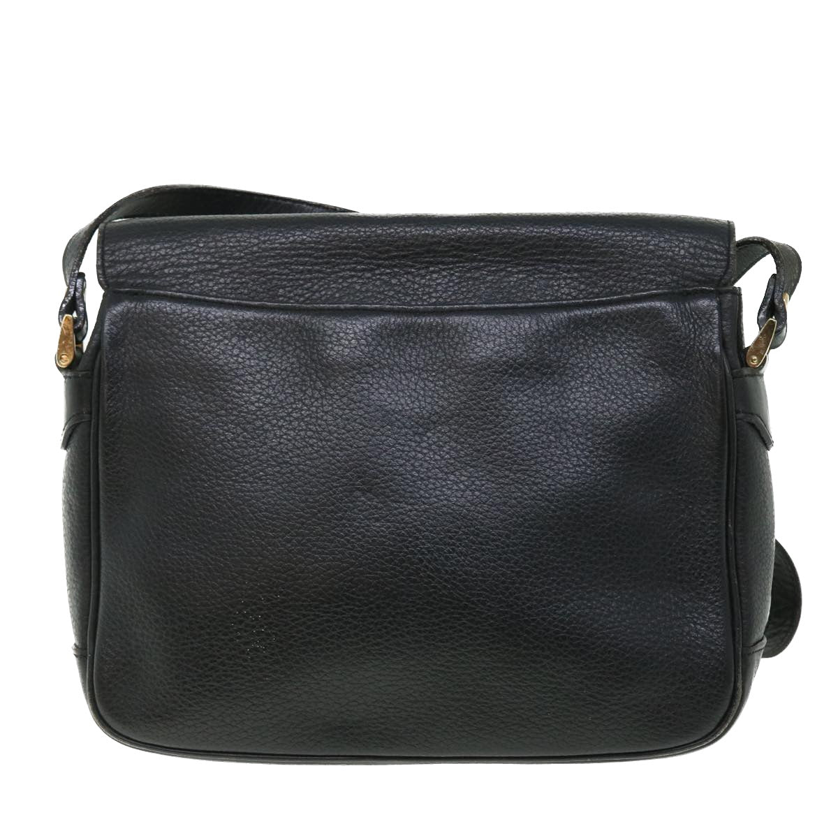 Burberrys Shoulder Bag Leather Black Auth bs7547