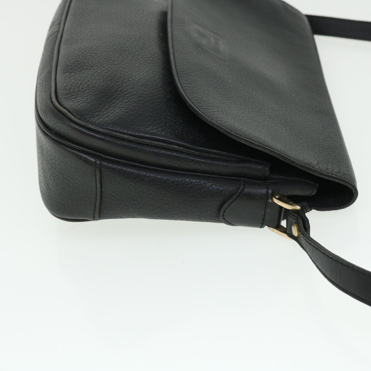 Burberrys Shoulder Bag Leather Black Auth bs7547