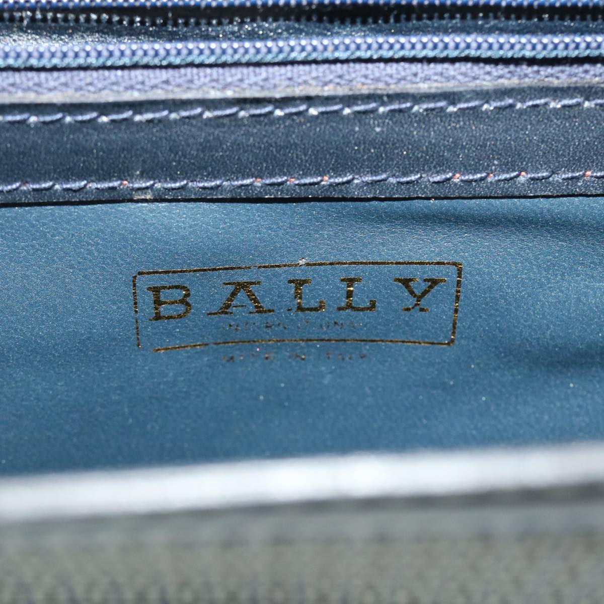 BALLY Clutch Bag PVC Leather Gray Auth bs7616