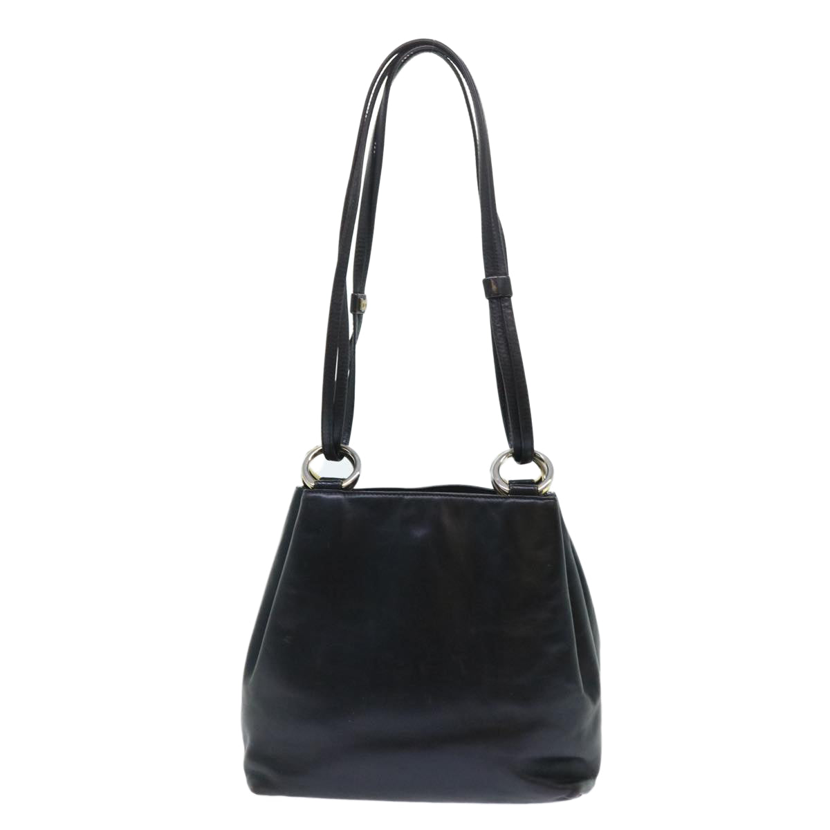 BALLY Shoulder Bag Leather Black Auth bs7621